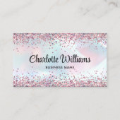 Faux Holographic Elegant Glitter Borders Trendy Visitekaartje (Voorkant)