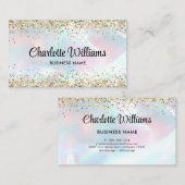 Faux Holographic Elegant Glitter Borders Trendy Visitekaartje (Voorkant / Achterkant)