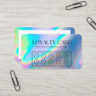 Faux Holographic Elegant Loyalty Kaart Visitekaartje