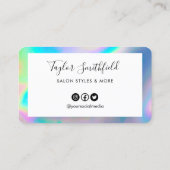 Faux Holographic Elegant Loyalty Kaart Visitekaartje (Achterkant)