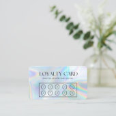 Faux Holographic Elegant Loyalty Kaart Visitekaartje (Staand voorkant)