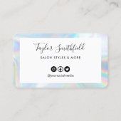 Faux Holographic Elegant Loyalty Kaart Visitekaartje (Achterkant)