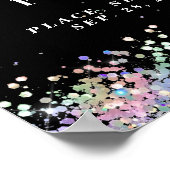 Faux Holographic Glitter Modern Zwart Welkom Poster (Hoek)