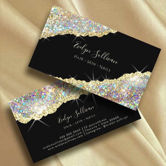 Faux Holographic Glitter Visitekaartje