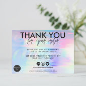 Faux Holographic Hartelijk dank voor geheugenkaart (Staand voorkant)