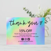 Faux Holographic Hartelijk dank voor mediuminvoege Kaart (Staand voorkant)