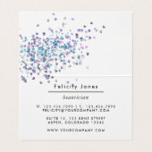 Faux Holographic Heart Glitter Visitekaartje (Binnenkant ongevouwen)