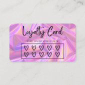 Faux Holographic Hearts Custom Loyalty Kaart Visitekaartje (Voorkant)