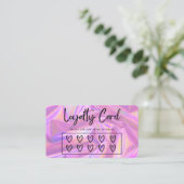 Faux Holographic Hearts Custom Loyalty Kaart Visitekaartje (Staand voorkant)