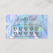 Faux Holographic Hearts Custom Loyalty Kaart Visitekaartje (Voorkant)