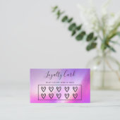 Faux Holographic Hearts Custom Loyalty Kaart Visitekaartje (Staand voorkant)