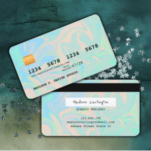 Faux Holographic Iridescent creditcard-stijl Visitekaartje