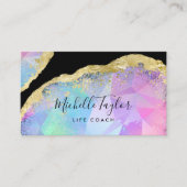 faux holographic iridescent opal stone elegant bus visitekaartje (Voorkant)