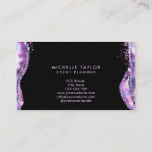 faux holographic iridescent opal stone elegant bus visitekaartje (Achterkant)