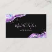 faux holographic iridescent opal stone elegant bus visitekaartje (Voorkant)