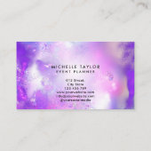 faux holographic iridescent opal stone elegant bus visitekaartje (Achterkant)