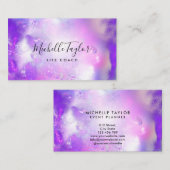 faux holographic iridescent opal stone elegant bus visitekaartje (Voorkant / Achterkant)