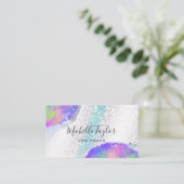 faux holographic iridescent opal stone elegant bus visitekaartje (Staand voorkant)