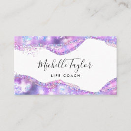 faux holographic iridescent opal stone elegant bus visitekaartje