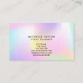 faux holographic iridescent opal stone elegant bus visitekaartje (Achterkant)