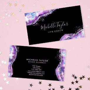 faux holographic iridescent opal stone elegant bus visitekaartje