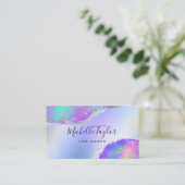 faux holographic iridescent opal stone elegant bus visitekaartje (Staand voorkant)
