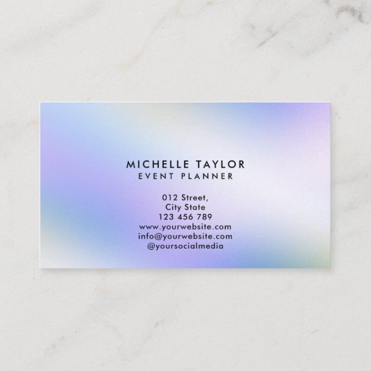 faux holographic iridescent opal stone elegant bus visitekaartje (Achterkant)