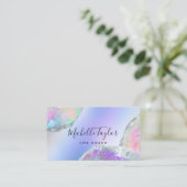 faux holographic iridescent opal stone elegant bus visitekaartje (Staand voorkant)