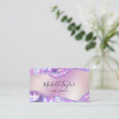 faux holographic iridescent opal stone elegant bus visitekaartje (Staand voorkant)