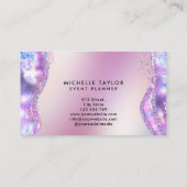 faux holographic iridescent opal stone elegant bus visitekaartje (Achterkant)