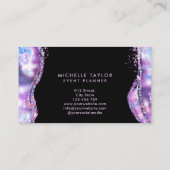 faux holographic iridescent opal stone elegant bus visitekaartje (Achterkant)