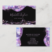 faux holographic iridescent opal stone elegant bus visitekaartje (Voorkant / Achterkant)