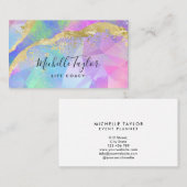 faux holographic iridescent opal stone elegant visitekaartje (Voorkant / Achterkant)