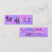 Faux Holographic Lashes Brows Discount Kaart Mini Visitekaartje (Voorkant / Achterkant)