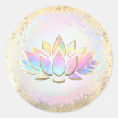faux holographic lotus logo ronde sticker (Voorkant)