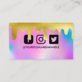 Faux Holographic Makeup Drip Bedankt Loyalty Kaart Visitekaartje (Achterkant)