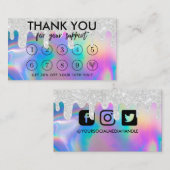 Faux Holographic Makeup Drip Bedankt Loyalty Kaart Visitekaartje (Voorkant / Achterkant)