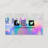 Faux Holographic Makeup Drip Bedankt Loyalty Kaart Visitekaartje (Achterkant)