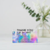 Faux Holographic Makeup Drip Bedankt Loyalty Kaart Visitekaartje (Staand voorkant)