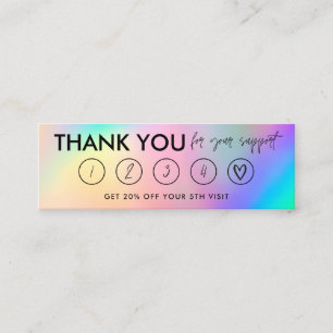 Faux Holographic Makeup Hair Bedankt Loyalty Card Mini Visitekaartje
