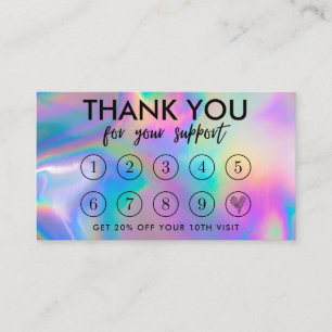 Faux Holographic Makeup Hair Bedankt Loyalty Card Visitekaartje