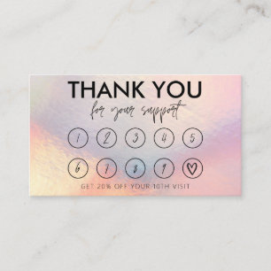 Faux Holographic Makeup Hair Logo Loyalty Card Visitekaartje