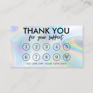 Faux Holographic Makeup Hair Logo Loyalty Card Visitekaartje