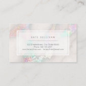 faux holographic marmer design visitekaartje (Achterkant)