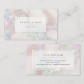 faux holographic marmer design visitekaartje (Voorkant / Achterkant)