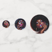 Faux Holographic Melanine Chic Afro Beauty Confetti (Achterkanten)
