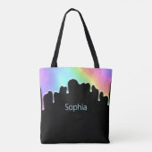 Faux Holographic Modern Colorful Rainbow-druppels Tote Bag (Achterkant)