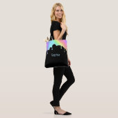 Faux Holographic Modern Colorful Rainbow-druppels Tote Bag (Op model)