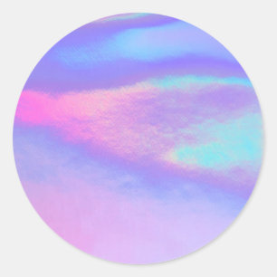 Faux Holographic Paars Custom Trendy Ronde Sticker