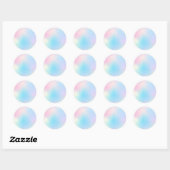 Faux Holographic Pastel Custom Trendy Ronde Sticker (Vel)